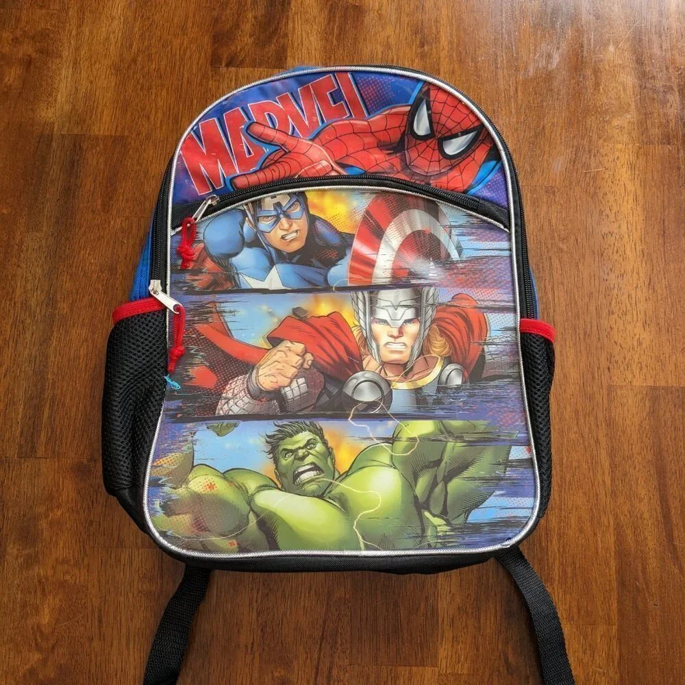 Marvel Backpack with Spiderman, Captain America, Thor & Hulk